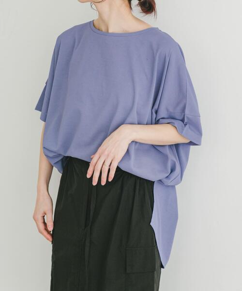 ITEMS URBANRESEARCH(アイテムズ アーバンリサーチ)の「汗ジミ隠しバックタックTシャツ(Tシャツ/カットソー・レディース・チャコールグレー/ベージュ/パープル・FREE)」の3枚目の写真