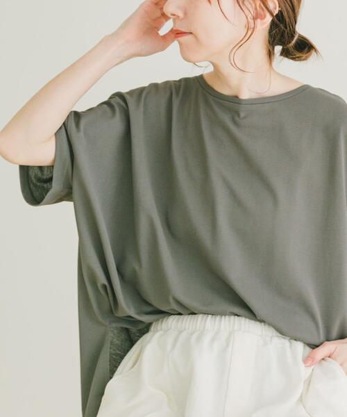 ITEMS URBANRESEARCH(アイテムズ アーバンリサーチ)の「汗ジミ隠しバックタックTシャツ(Tシャツ/カットソー・レディース・チャコールグレー/ベージュ/パープル・FREE)」の9枚目の写真