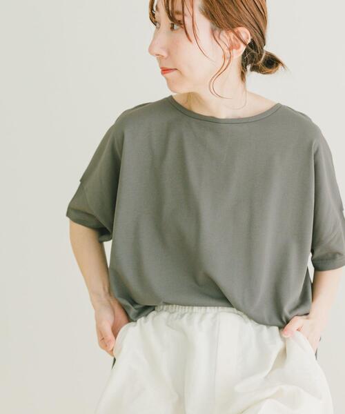 ITEMS URBANRESEARCH(アイテムズ アーバンリサーチ)の「汗ジミ隠しバックタックTシャツ(Tシャツ/カットソー・レディース・チャコールグレー/ベージュ/パープル・FREE)」の10枚目の写真