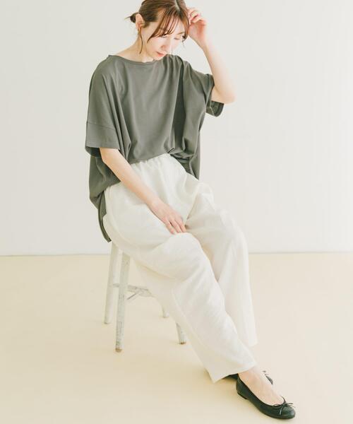 ITEMS URBANRESEARCH(アイテムズ アーバンリサーチ)の「汗ジミ隠しバックタックTシャツ(Tシャツ/カットソー・レディース・チャコールグレー/ベージュ/パープル・FREE)」の12枚目の写真