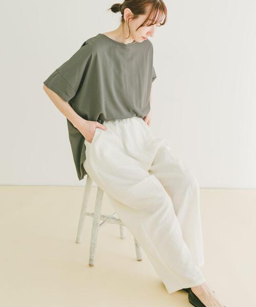 ITEMS URBANRESEARCH(アイテムズ アーバンリサーチ)の「汗ジミ隠しバックタックTシャツ(Tシャツ/カットソー・レディース・チャコールグレー/ベージュ/パープル・FREE)」の13枚目の写真