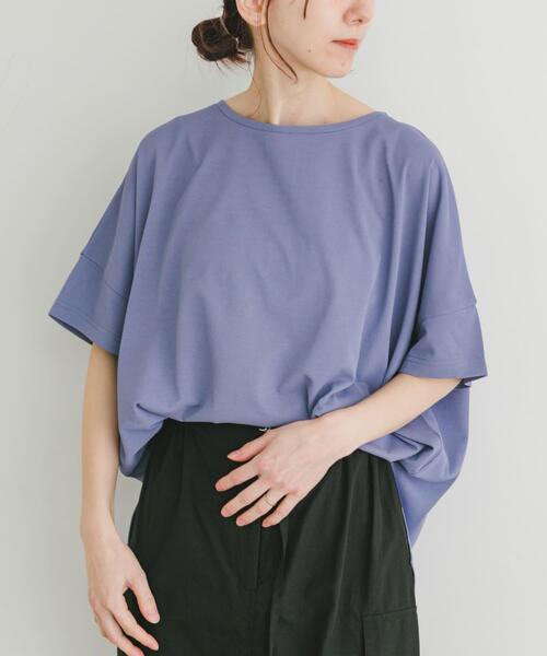 ITEMS URBANRESEARCH(アイテムズ アーバンリサーチ)の「汗ジミ隠しバックタックTシャツ(Tシャツ/カットソー・レディース・チャコールグレー/ベージュ/パープル・FREE)」の16枚目の写真