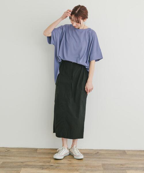 ITEMS URBANRESEARCH(アイテムズ アーバンリサーチ)の「汗ジミ隠しバックタックTシャツ(Tシャツ/カットソー・レディース・チャコールグレー/ベージュ/パープル・FREE)」の18枚目の写真