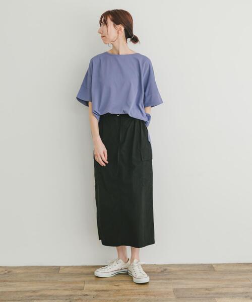 ITEMS URBANRESEARCH(アイテムズ アーバンリサーチ)の「汗ジミ隠しバックタックTシャツ(Tシャツ/カットソー・レディース・チャコールグレー/ベージュ/パープル・FREE)」の20枚目の写真