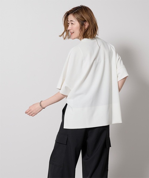 UR'S(ユアーズ)の「カットジョーゼットボックスシルエットトップス(Tシャツ/カットソー・レディース・ホワイト/ブラック/グレイッシュベージュ・L/M/S)」の9枚目の写真