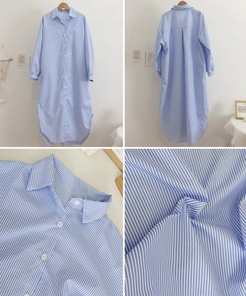 Miniministore(ミニミニストア)の「シャツワンピース大きめレディースゆったり(シャツワンピース・レディース・ブルー/ピンク・FREE)」の17枚目の写真