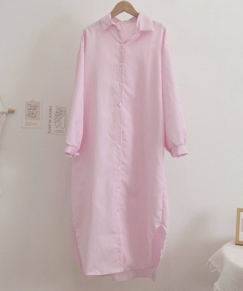 Miniministore(ミニミニストア)の「シャツワンピース大きめレディースゆったり(シャツワンピース・レディース・ブルー/ピンク・FREE)」の19枚目の写真