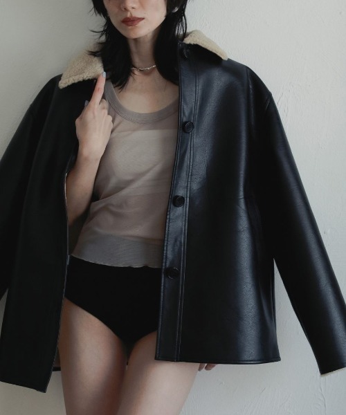 anuke(アンヌーク)の「anuke Boa Flight Jacket ボアフライトジャケット/62520203(その他アウター・レディース・ブラック・38/36)」の5枚目の写真