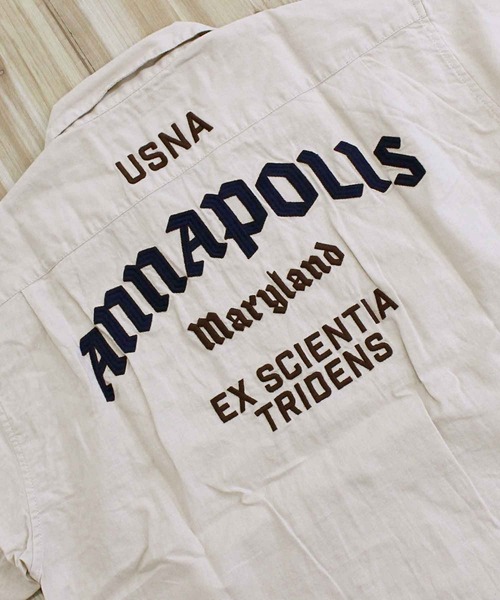 AVIREX（アヴィレックス）の「ANNAPOLIS WORK SHIRT（シャツ/ブラウス・メンズ・ブラック/ブルーグレー/アイボリー・L/XL/XXL/M）」の8枚目の写真