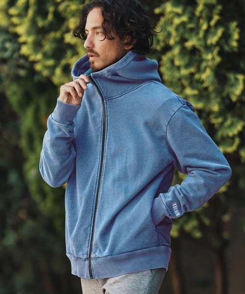 felkod（フィルコッド）の「mpa3831- Knit Denim High Neck Zip Parka ジップパーカー（パーカー・メンズ・ライトインディゴブルー/インディゴブルー・S/M/L）」の4枚目の写真