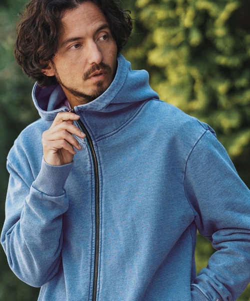 felkod（フィルコッド）の「mpa3831- Knit Denim High Neck Zip Parka ジップパーカー（パーカー・メンズ・ライトインディゴブルー/インディゴブルー・S/M/L）」の5枚目の写真