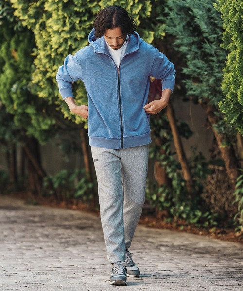 felkod（フィルコッド）の「mpa3831- Knit Denim High Neck Zip Parka ジップパーカー（パーカー・メンズ・ライトインディゴブルー/インディゴブルー・S/M/L）」の9枚目の写真