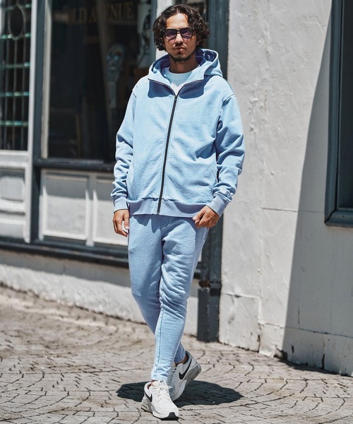 felkod（フィルコッド）の「mpa3831- Knit Denim High Neck Zip Parka ジップパーカー（パーカー・メンズ・ライトインディゴブルー/インディゴブルー・S/M/L）」の14枚目の写真