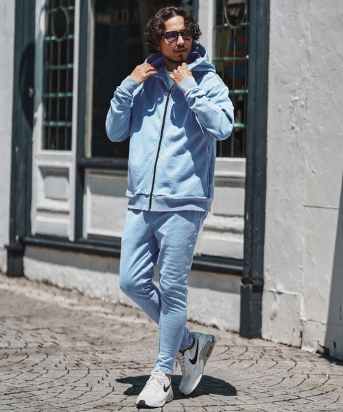 felkod（フィルコッド）の「mpa3831- Knit Denim High Neck Zip Parka ジップパーカー（パーカー・メンズ・ライトインディゴブルー/インディゴブルー・S/M/L）」の15枚目の写真