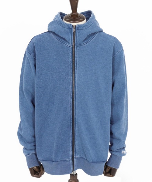 felkod（フィルコッド）の「mpa3831- Knit Denim High Neck Zip Parka ジップパーカー（パーカー・メンズ・ライトインディゴブルー/インディゴブルー・S/M/L）」の17枚目の写真