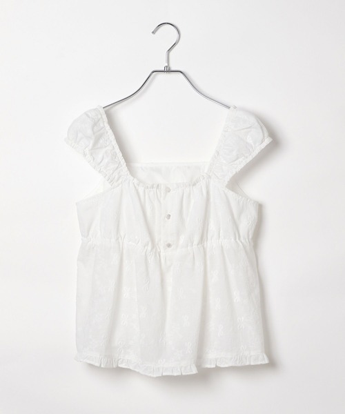 repipi armario（レピピ アルマリオ）の「【girly line】リボン刺繍ブラウス（シャツ/ブラウス・キッズ・ブルー/ブラック/ホワイト・LARGE/SMALL/MEDIUM）」の8枚目の写真