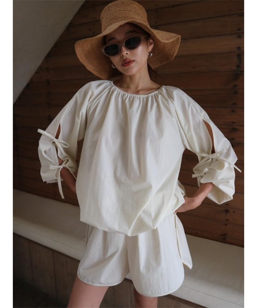 TRUNK88 Waterlike Ribbon Pullover ブラック Waterlike Ribbon Pullover / TRUNC 88（トランクエイティー