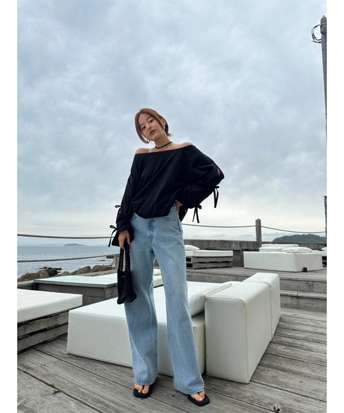 TRUNC(トランクエイティーエイト)の「Waterlike Ribbon Pullover(Tシャツ/カットソー・レディース・アイボリー/ブラック/ネイビー・FREE)」の10枚目の写真