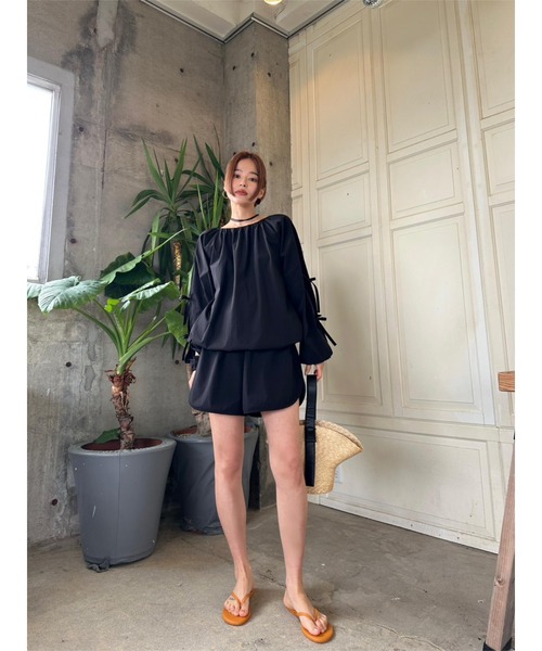 TRUNC(トランクエイティーエイト)の「Waterlike Ribbon Pullover(Tシャツ/カットソー・レディース・アイボリー/ブラック/ネイビー・FREE)」の11枚目の写真