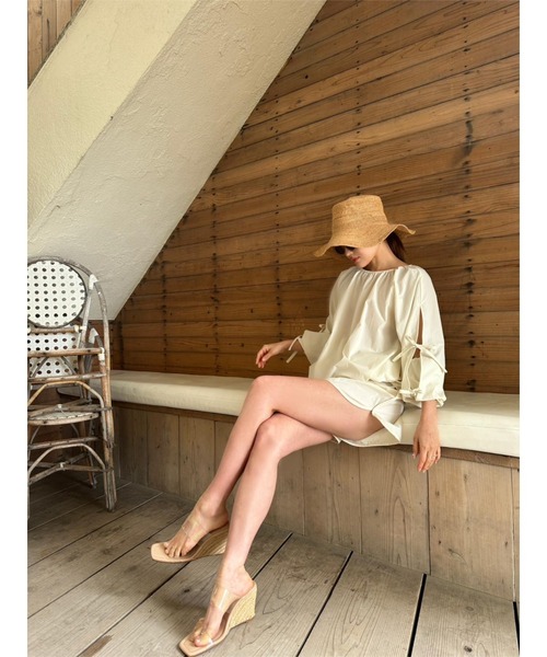 TRUNC(トランクエイティーエイト)の「Waterlike Ribbon Pullover(Tシャツ/カットソー・レディース・アイボリー/ブラック/ネイビー・FREE)」の15枚目の写真