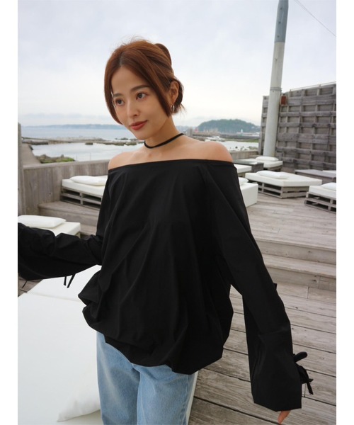 TRUNC(トランクエイティーエイト)の「Waterlike Ribbon Pullover(Tシャツ/カットソー・レディース・アイボリー/ブラック/ネイビー・FREE)」の19枚目の写真