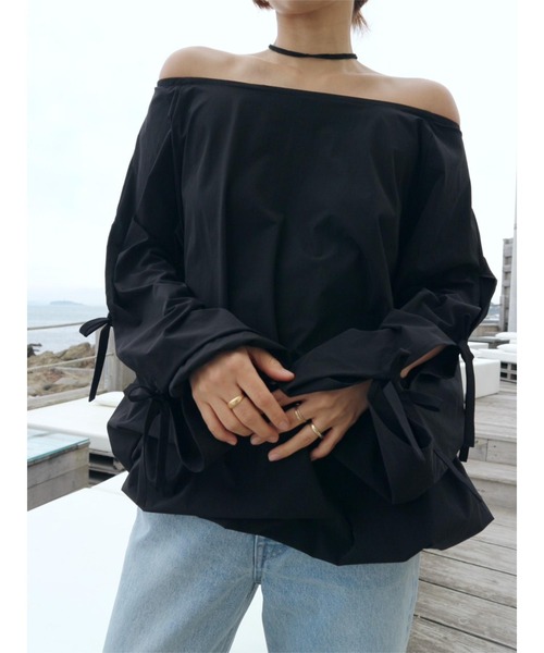 TRUNC(トランクエイティーエイト)の「Waterlike Ribbon Pullover(Tシャツ/カットソー・レディース・アイボリー/ブラック/ネイビー・FREE)」の20枚目の写真