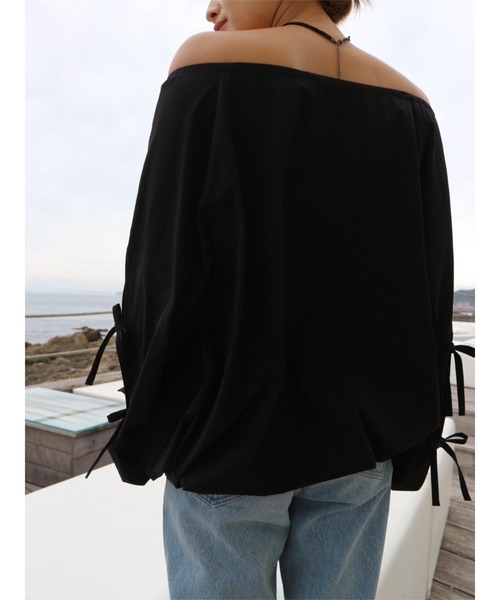 TRUNC(トランクエイティーエイト)の「Waterlike Ribbon Pullover(Tシャツ/カットソー・レディース・アイボリー/ブラック/ネイビー・FREE)」の21枚目の写真