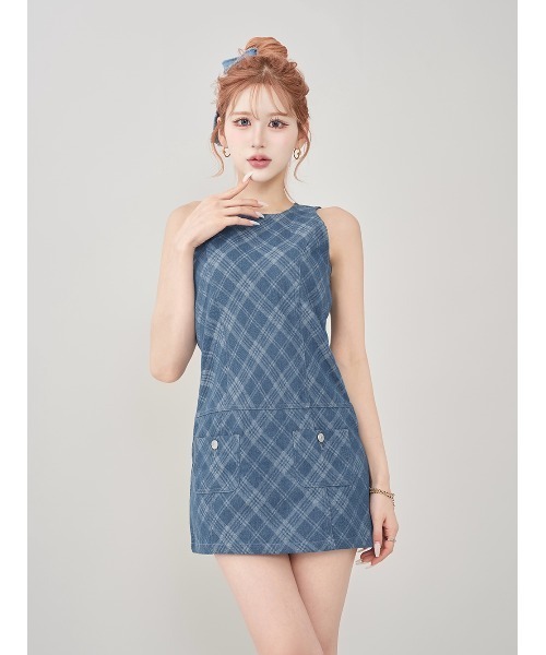 【新品】darich バイヤスチェックデニムミニワンピース バイヤスチェックデニムミニワンピース（ワンピース）｜Darich
