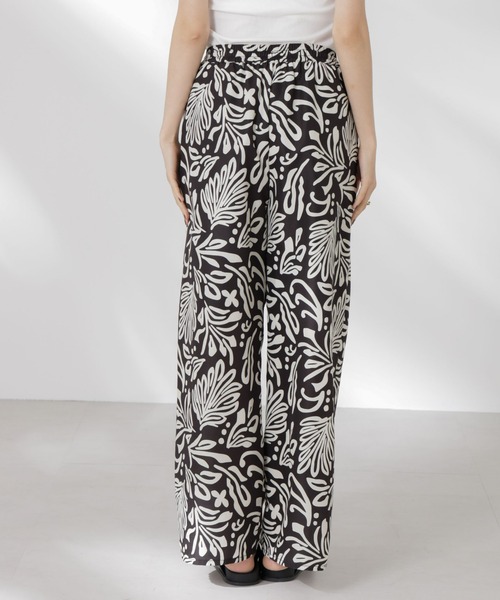 セール】ボタニカルプリントイージーワイドパンツ(セットアップ可