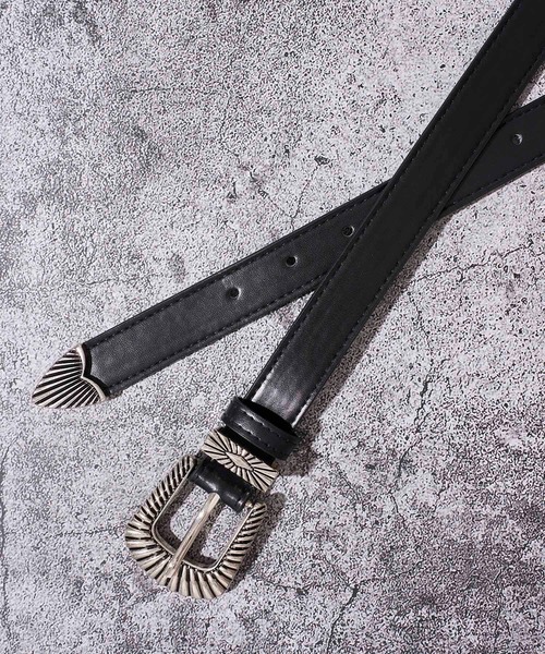 ADPOSION（アドポーション）の「【WEB限定】ウエスタンベルト / ソリッドバックルベルト（ベルト・メンズ・ブラック系1/ブラック系2/ブラック系3・FREE）」の4枚目の写真