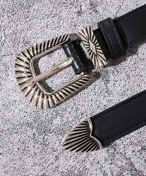 ADPOSION（アドポーション）の「【WEB限定】ウエスタンベルト / ソリッドバックルベルト（ベルト・メンズ・ブラック系1/ブラック系2/ブラック系3・FREE）」の5枚目の写真