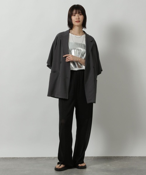 LAKOLE(ラコレ)の「シアーラメイージーパンツ / 499268(その他パンツ・レディース・ブラック/グレー・FREE)」の3枚目の写真