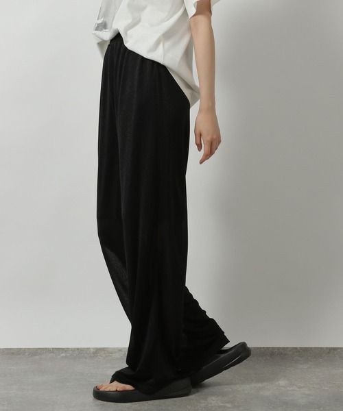 LAKOLE(ラコレ)の「シアーラメイージーパンツ / 499268(その他パンツ・レディース・ブラック/グレー・FREE)」の6枚目の写真