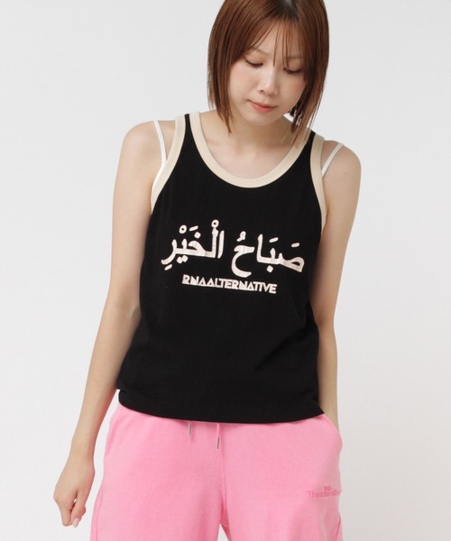 RNA（アールエヌエー）の「M2506 配色ロゴタンク（タンクトップ・レディース・ブルー/ホワイト/ブラック・MEDIUM）」の2枚目の写真