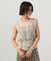 BAYFLOW | フロントシャーリングノースリーブニット(ニット/セーター)