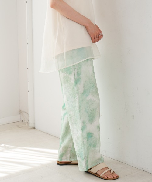 Bab(バブ)の「【S・Mサイズ展開】ニュアンスプリントストレートパンツ(その他パンツ・レディース・グリーン/ブルー・S/M)」の17枚目の写真
