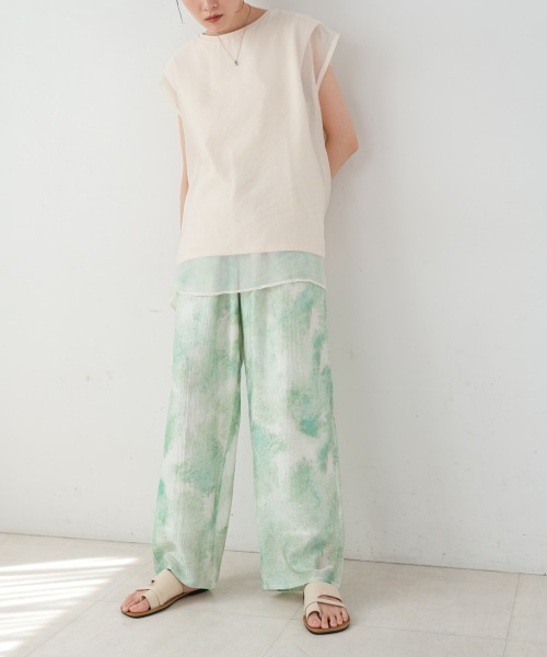 Bab(バブ)の「【S・Mサイズ展開】ニュアンスプリントストレートパンツ(その他パンツ・レディース・グリーン/ブルー・S/M)」の16枚目の写真