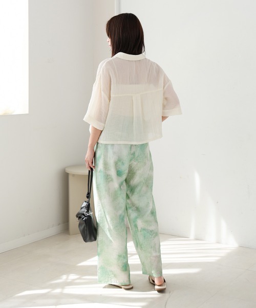 Bab(バブ)の「【S・Mサイズ展開】ニュアンスプリントストレートパンツ(その他パンツ・レディース・グリーン/ブルー・S/M)」の9枚目の写真