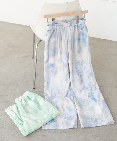 Bab(バブ)の「【S・Mサイズ展開】ニュアンスプリントストレートパンツ(その他パンツ・レディース・グリーン/ブルー・S/M)」の8枚目の写真