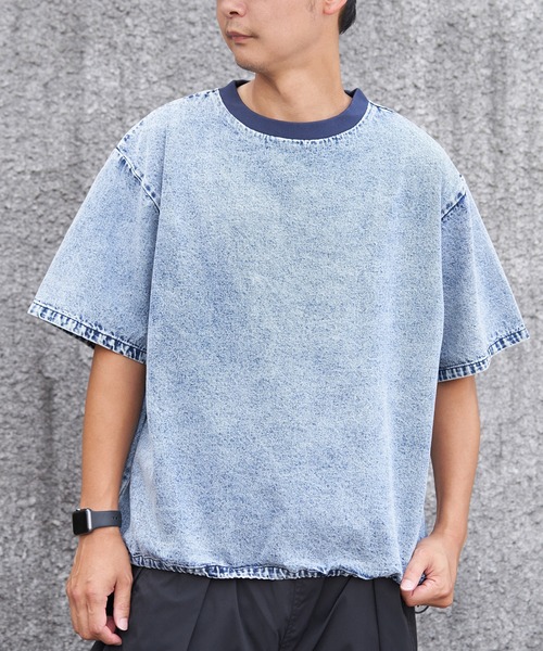 VENCEEXCHANGE(ヴァンスエクスチェンジ)の「デニムTシャツ(Tシャツ/カットソー・メンズ・ブラック/ネイビー/ブルー系・M/L/LL)」の2枚目の写真