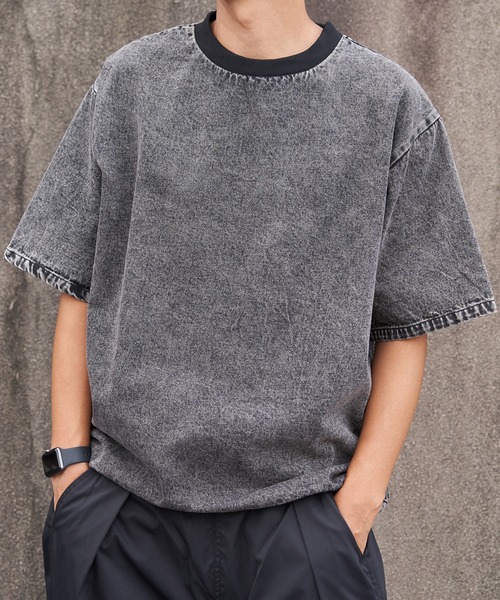 VENCEEXCHANGE(ヴァンスエクスチェンジ)の「デニムTシャツ(Tシャツ/カットソー・メンズ・ブラック/ネイビー/ブルー系・M/L/LL)」の4枚目の写真