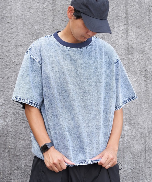 VENCEEXCHANGE(ヴァンスエクスチェンジ)の「デニムTシャツ(Tシャツ/カットソー・メンズ・ブラック/ネイビー/ブルー系・M/L/LL)」の11枚目の写真