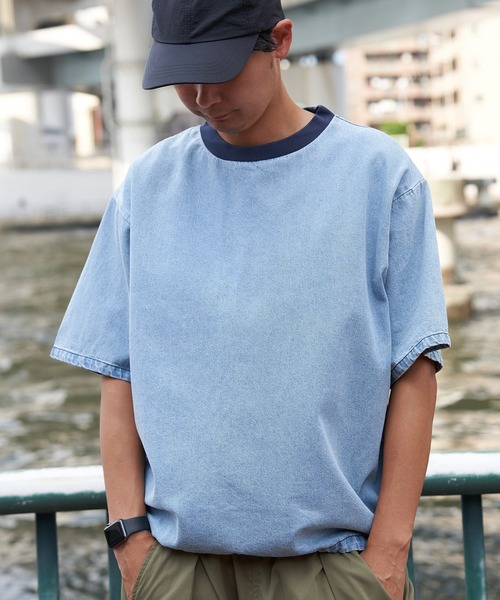 VENCEEXCHANGE(ヴァンスエクスチェンジ)の「デニムTシャツ(Tシャツ/カットソー・メンズ・ブラック/ネイビー/ブルー系・M/L/LL)」の18枚目の写真