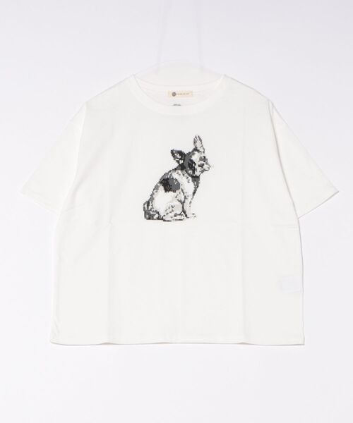 BARNDOOR(バーンドア)の「(BD)【BARNDOOR】アニマル プリント Tシャツ(Tシャツ/カットソー・レディース・ホワイト系1/ホワイト系2/グレー系2/グレー系1・FREE)」の1枚目の写真