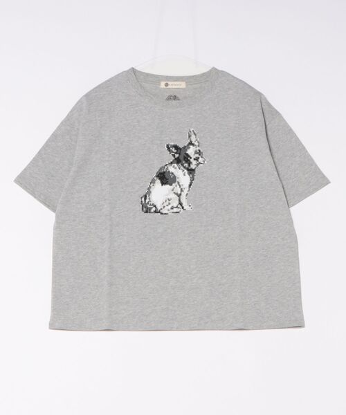 BARNDOOR(バーンドア)の「(BD)【BARNDOOR】アニマル プリント Tシャツ(Tシャツ/カットソー・レディース・ホワイト系1/ホワイト系2/グレー系2/グレー系1・FREE)」の3枚目の写真
