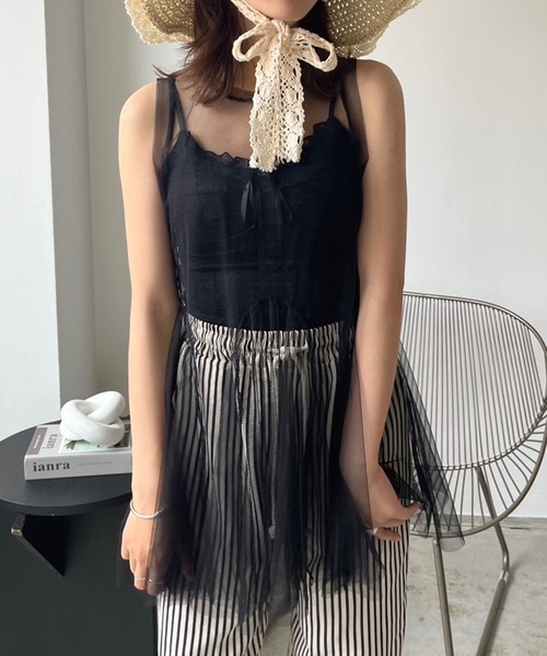 Jewelobe(ジュエローブ)の「シアーチュールパネルペプラムチュニック(チュニック・レディース・ブラック/ホワイト/ピンク・FREE)」の20枚目の写真
