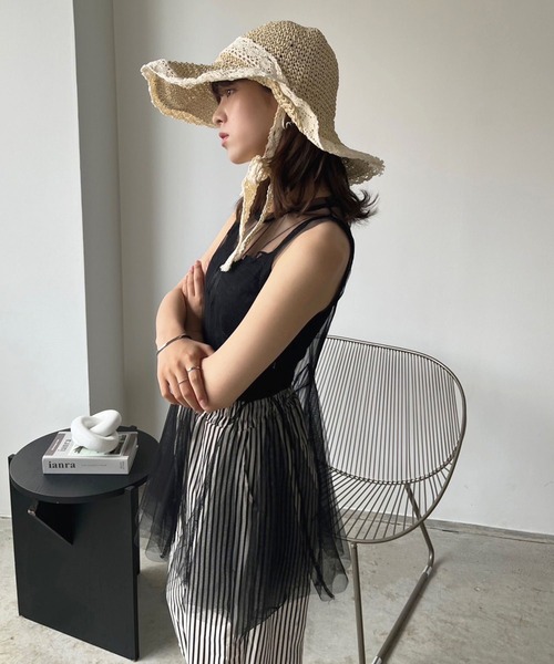 Jewelobe(ジュエローブ)の「シアーチュールパネルペプラムチュニック(チュニック・レディース・ブラック/ホワイト/ピンク・FREE)」の21枚目の写真