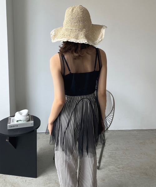 Jewelobe(ジュエローブ)の「シアーチュールパネルペプラムチュニック(チュニック・レディース・ブラック/ホワイト/ピンク・FREE)」の22枚目の写真