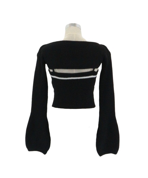 ALLuRing ChaRm(アリュリングチャーム)の「Frill Ribbon knit set / フリルリボンニットアンサンブル 2点セット(ニット/セーター・レディース・ブラック/アイボリー・FREE)」の6枚目の写真