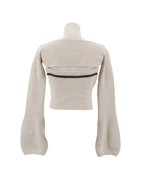 ALLuRing ChaRm(アリュリングチャーム)の「Frill Ribbon knit set / フリルリボンニットアンサンブル 2点セット(ニット/セーター・レディース・ブラック/アイボリー・FREE)」の4枚目の写真